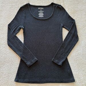 Old Navy Stretch Gray Long Sleeve Cotton Top S